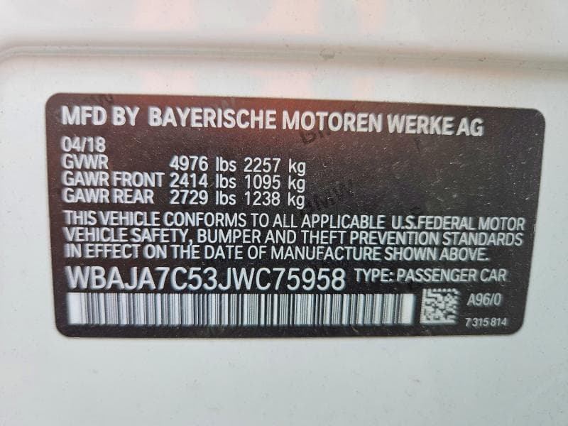 2018 BMW 530 XI 13