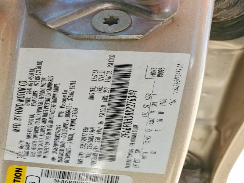 2019 FORD FUSION SE 12