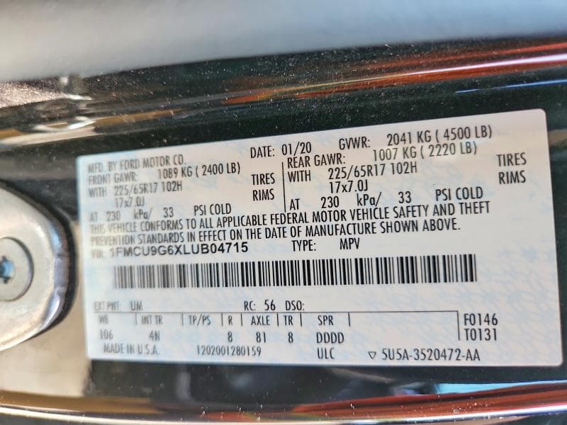 2020 FORD ESCAPE SE 14
