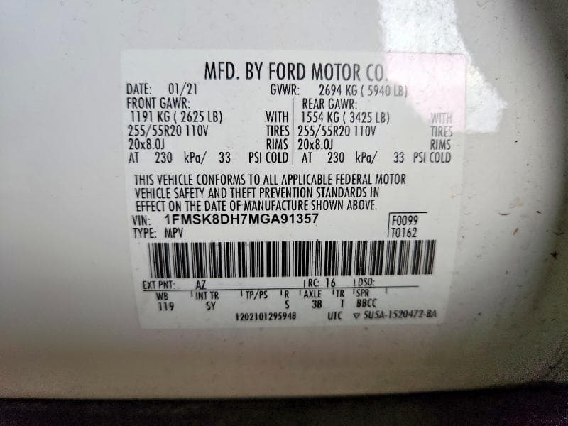 2021 FORD EXPLORER XLT 13