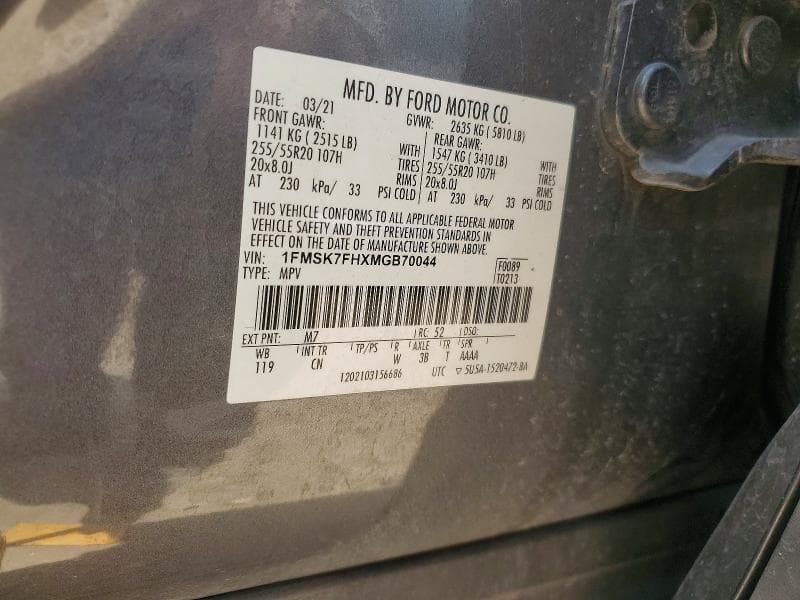 2021 FORD EXPLORER LIMITED 14
