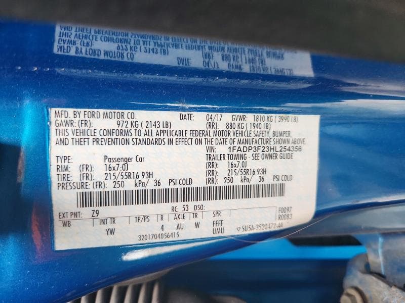 2017 FORD FOCUS SEL 12
