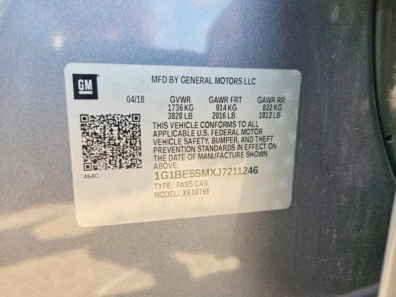2018 CHEVROLET CRUZE LT 13