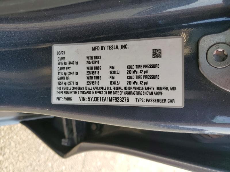 2021 TESLA MODEL 3 12
