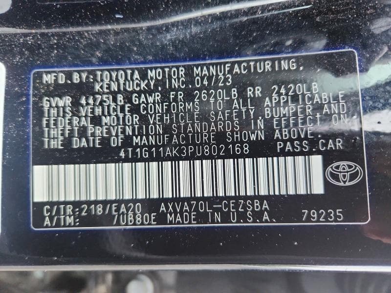2023 TOYOTA CAMRY SE 13