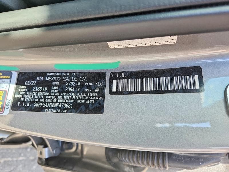 2022 KIA FORTE GT LINE 12