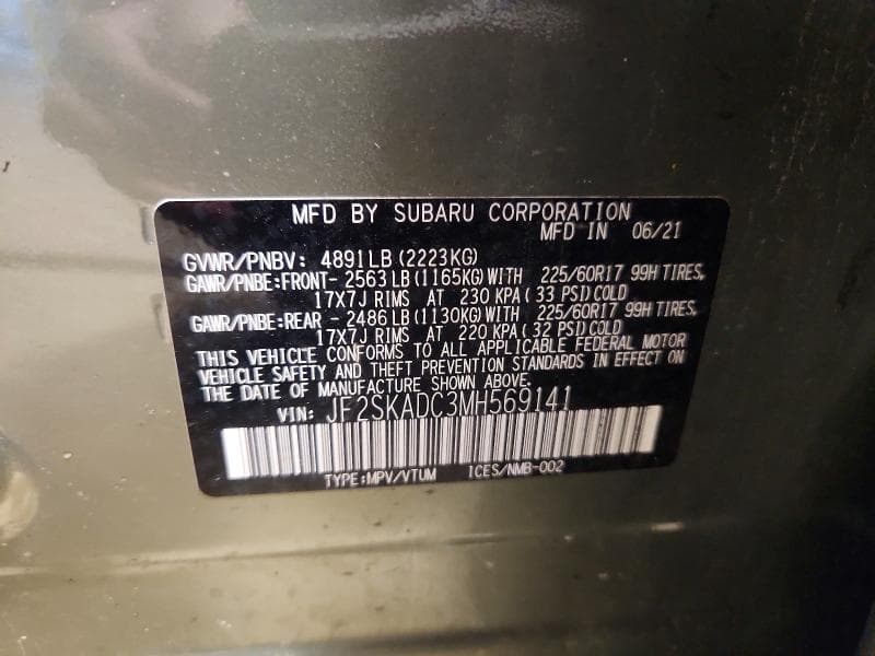 2021 SUBARU FORESTER 13