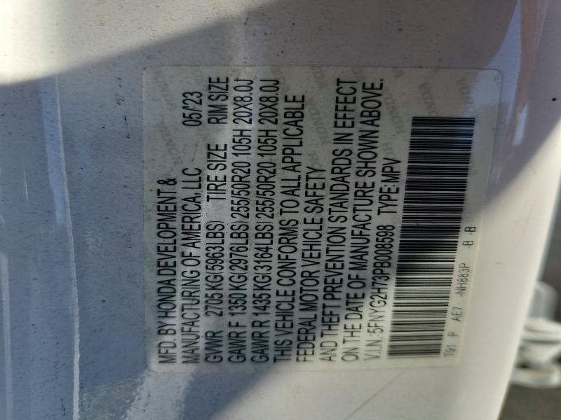 2023 HONDA PILOT TOURING 12