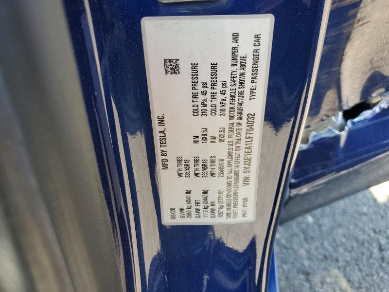 2020 TESLA MODEL 3 12