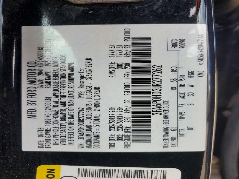 2018 FORD FUSION SE 12