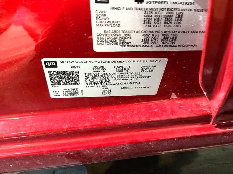 2021 GMC SIERRA K1500 AT4 12