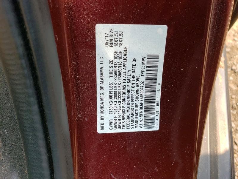 2018 HONDA ODYSSEY EXL 13
