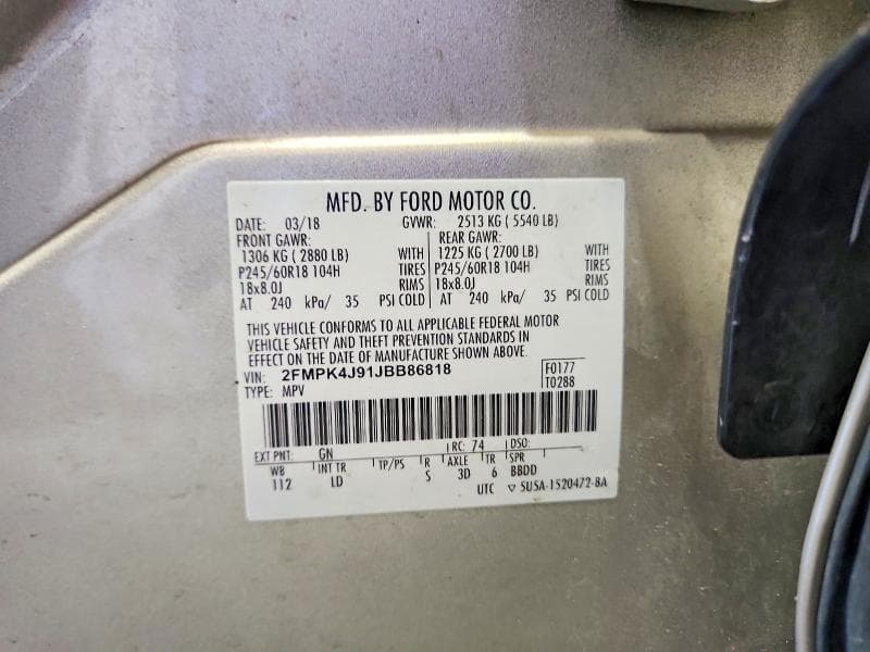 2018 FORD EDGE SEL 13