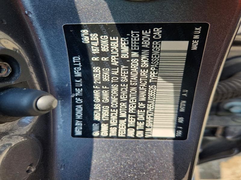 2018 HONDA CIVIC 12