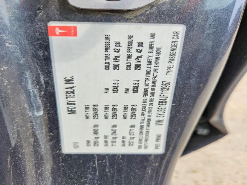 2018 TESLA MODEL 3 12
