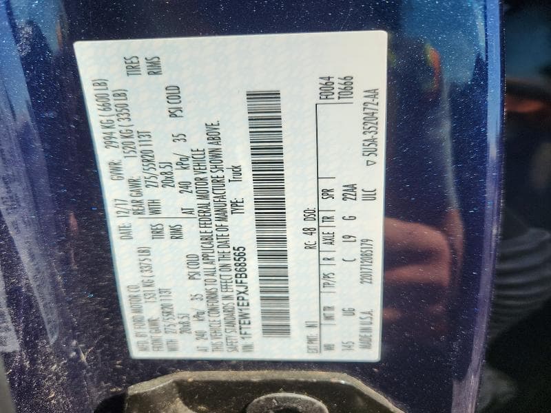 2018 FORD F150 SUPERCREW 13
