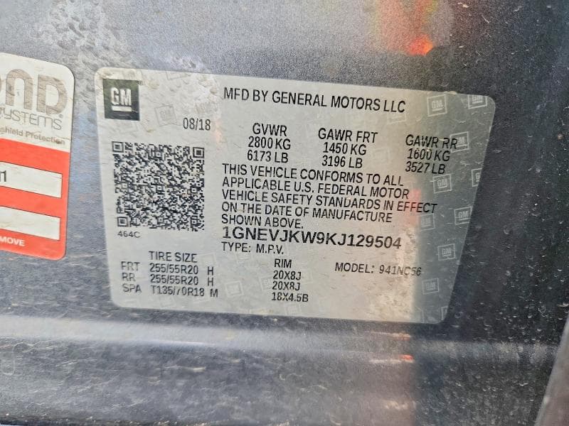 2019 CHEVROLET TRAVERSE HIGH COUNTRY 13
