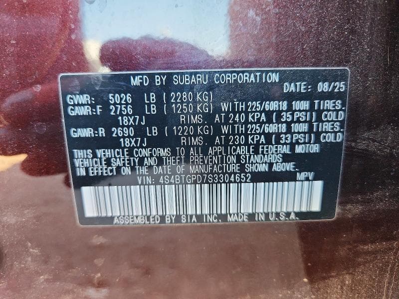2025 SUBARU OUTBACK TOURING 13