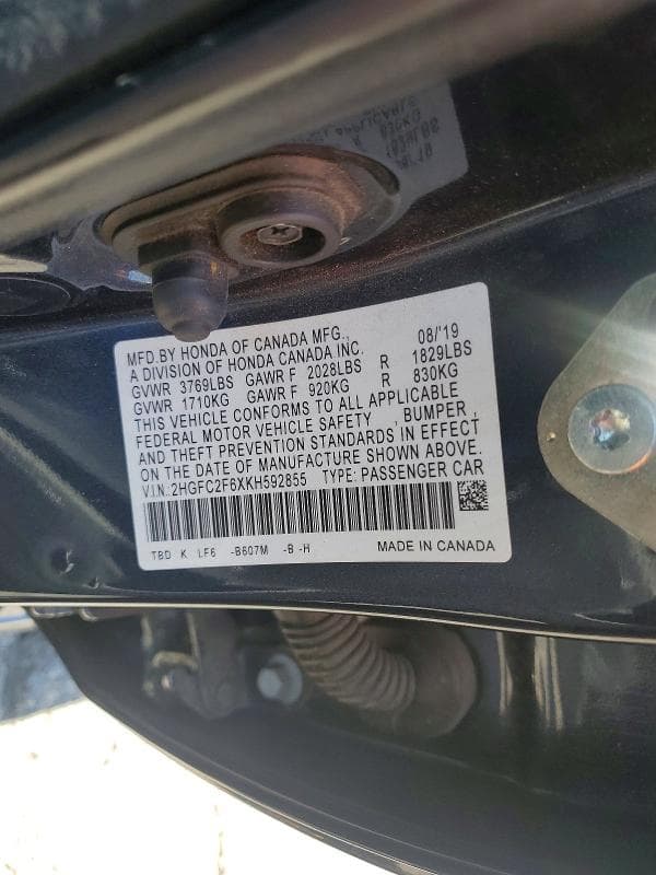 2019 HONDA CIVIC LX 12
