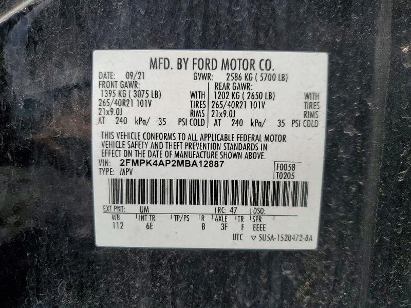 2021 FORD EDGE ST 13