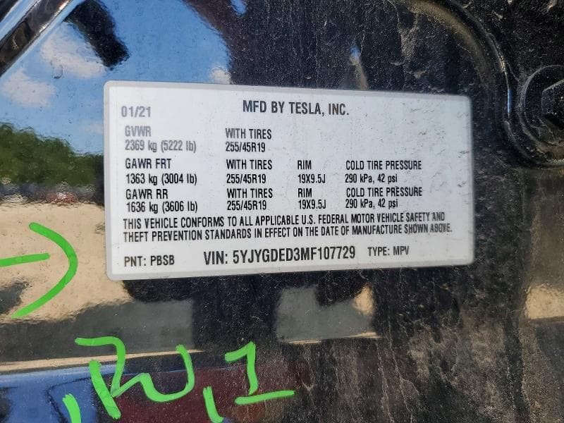 2021 TESLA MODEL Y 14