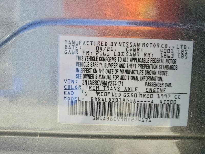 2021 NISSAN SENTRA SV 13