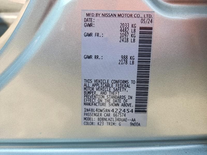 2024 NISSAN ALTIMA SV 13