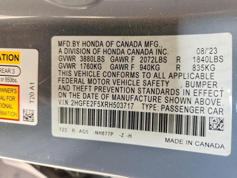 2024 HONDA CIVIC SPORT 12