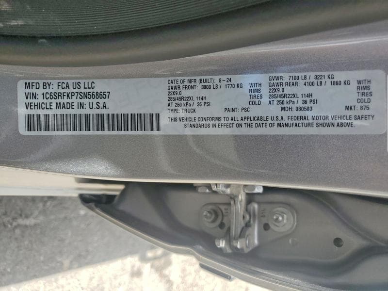 2025 RAM 1500 TUNGSTEN 12