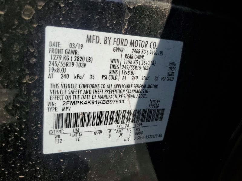 2019 FORD EDGE TITANIUM 13