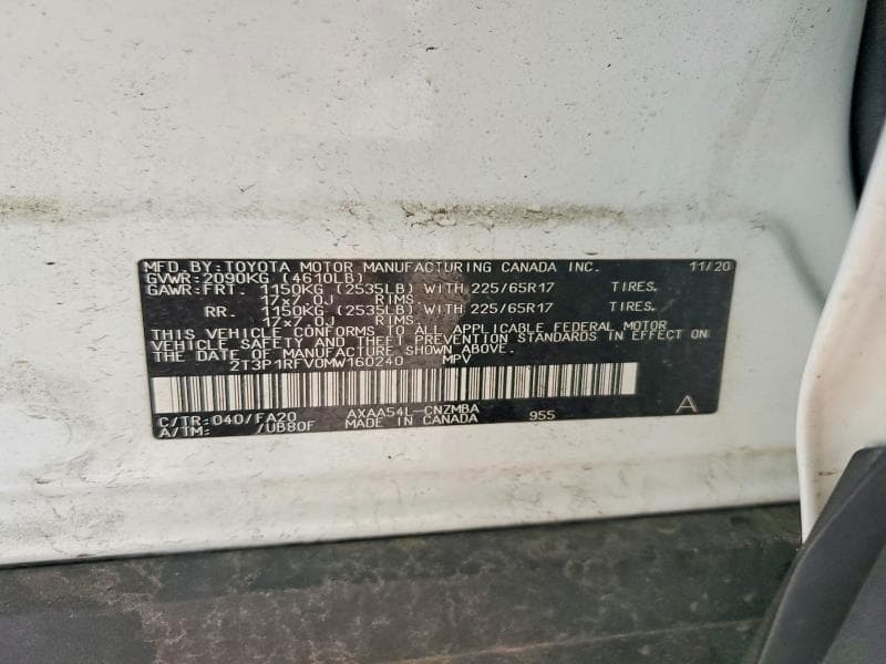 2021 TOYOTA RAV4 XLE 13