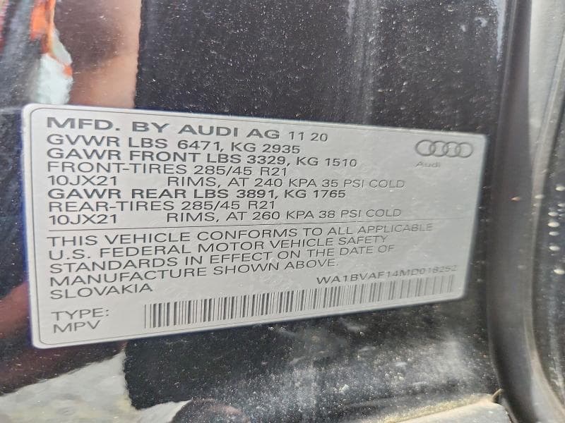 2021 AUDI Q8 PREMIUM PLUS 14