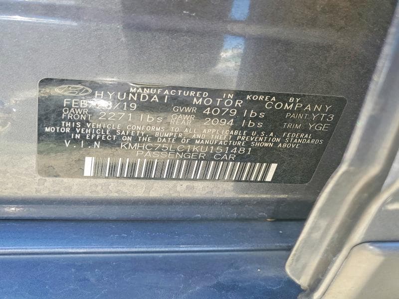 2019 HYUNDAI IONIQ SEL 12