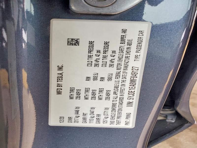 2021 TESLA MODEL 3 12