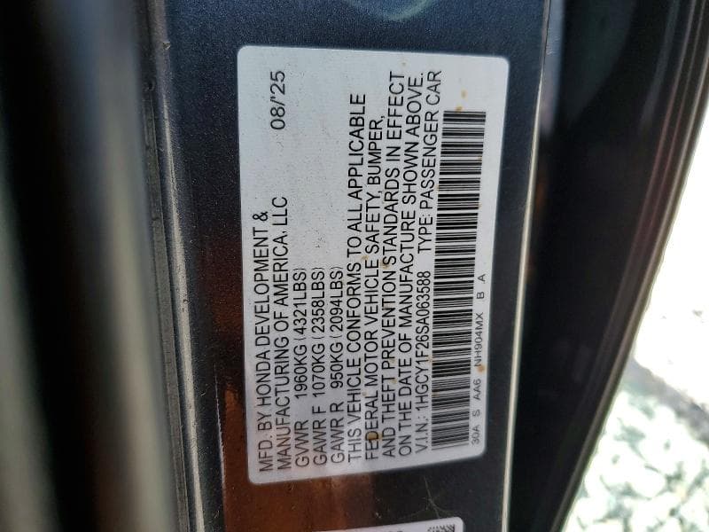 2025 HONDA ACCORD LX 12
