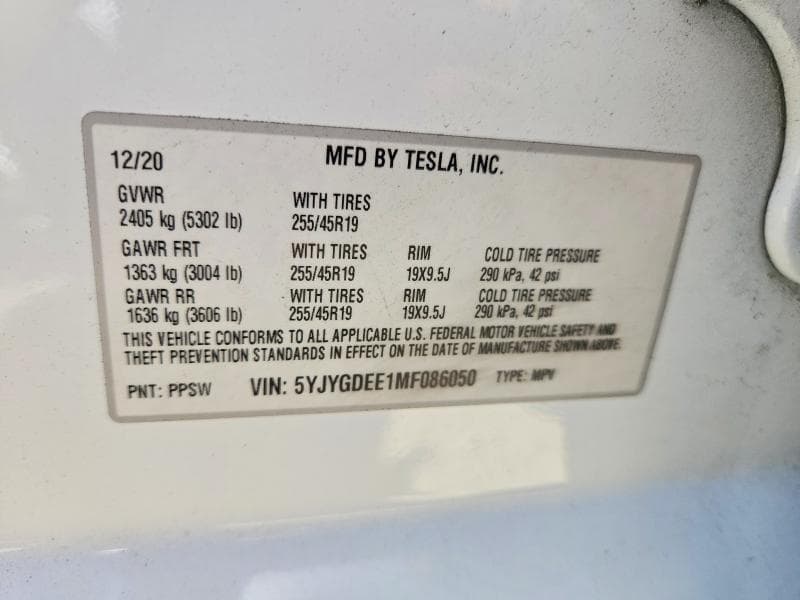 2021 TESLA MODEL Y 14