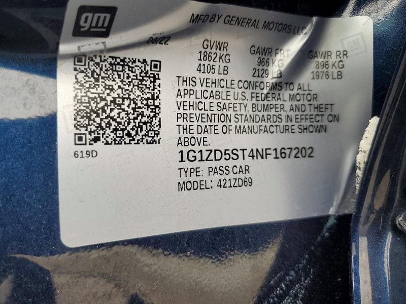 2022 CHEVROLET MALIBU LT 10