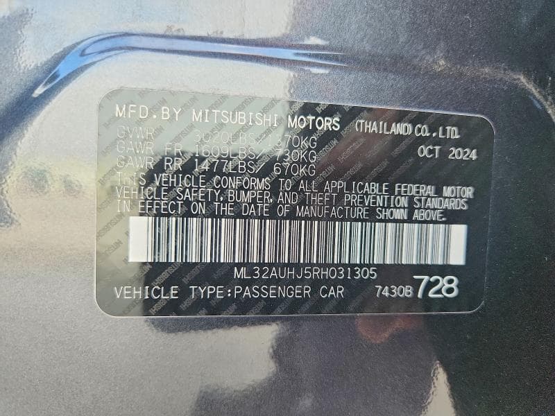 2024 MITSUBISHI MIRAGE ES 12