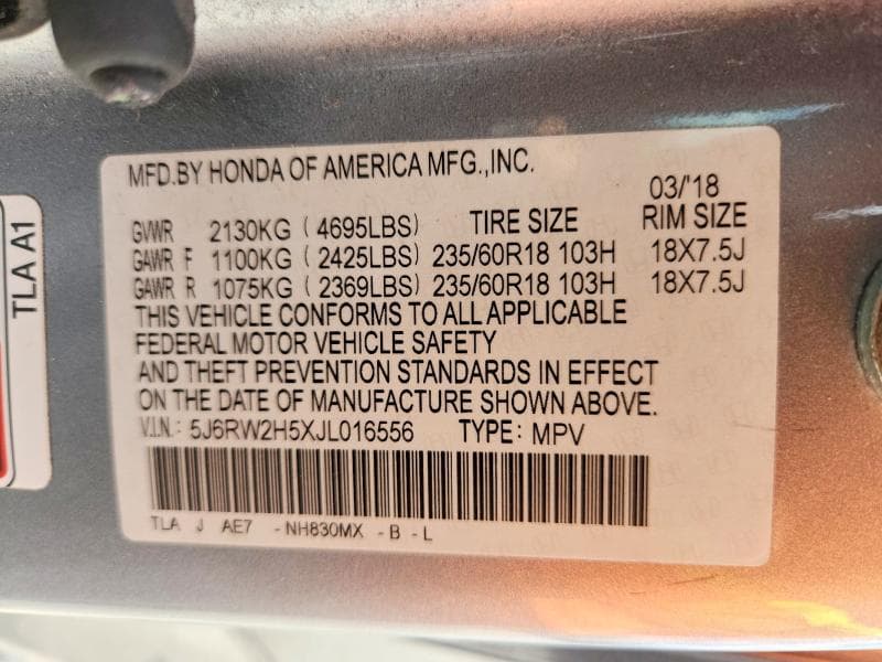 2018 HONDA CR-V EX 13
