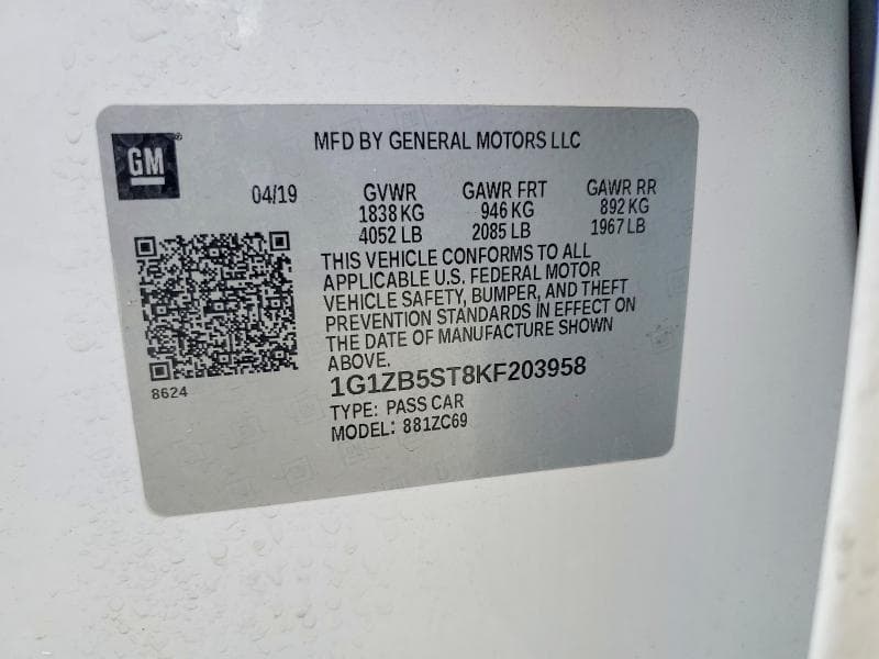 2019 CHEVROLET MALIBU LS 12