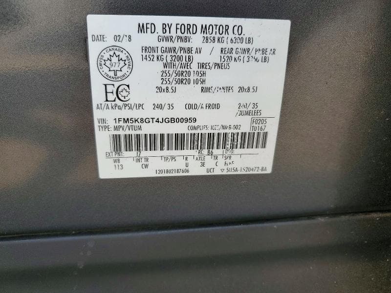 2018 FORD EXPLORER SPORT 13