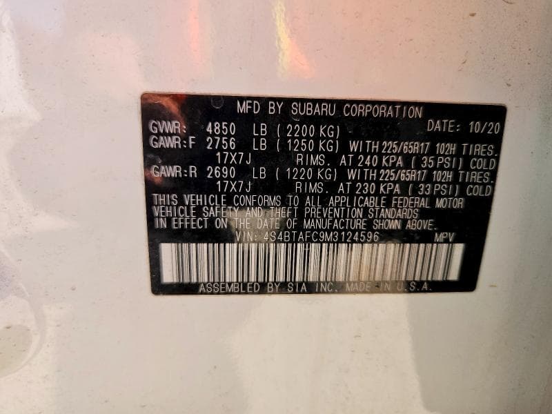 2021 SUBARU OUTBACK PREMIUM 13