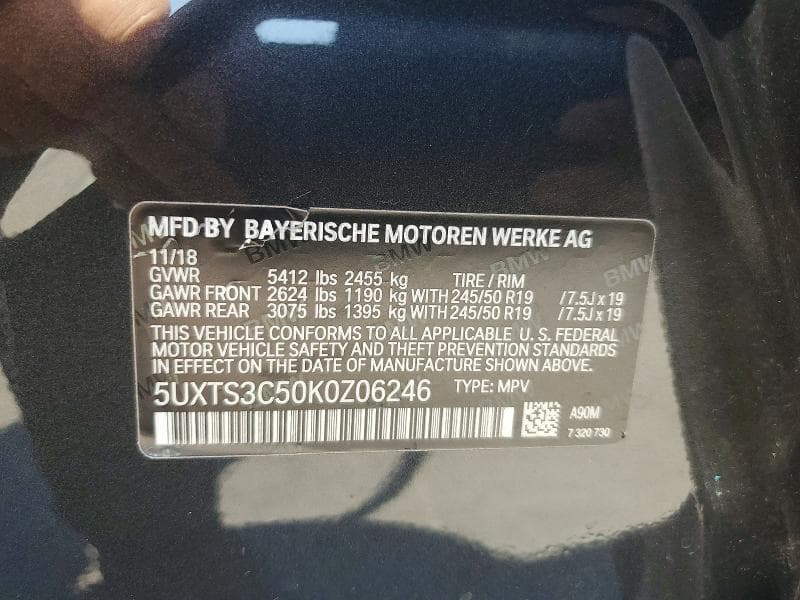 2019 BMW X3 XDRIVEM40I 12