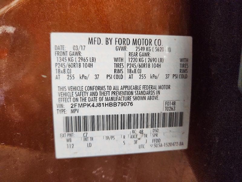 2017 FORD EDGE SEL 14