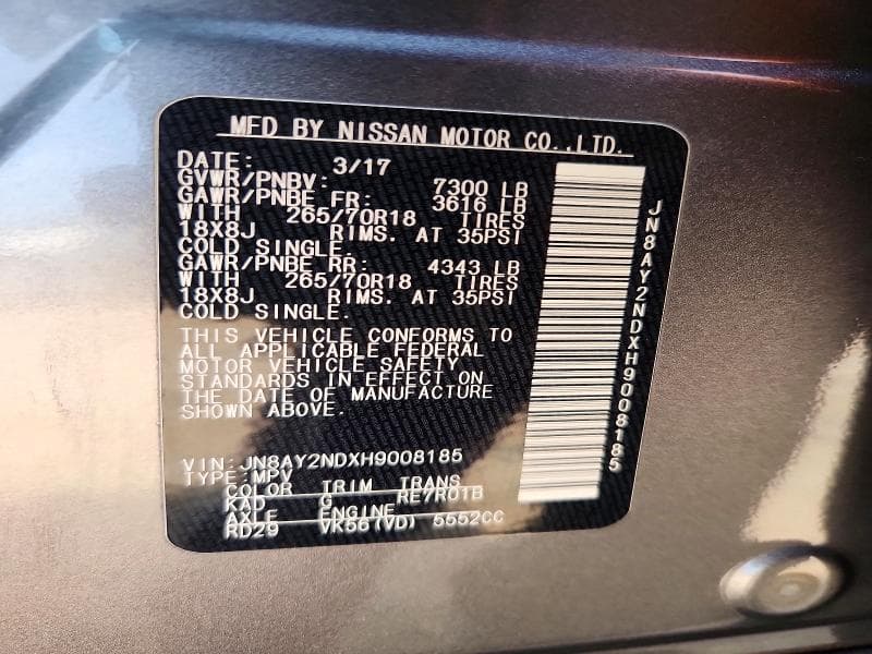 2017 NISSAN ARMADA SV 13