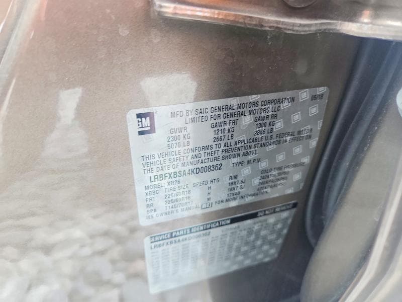 2019 BUICK ENVISION PREFERRED 13