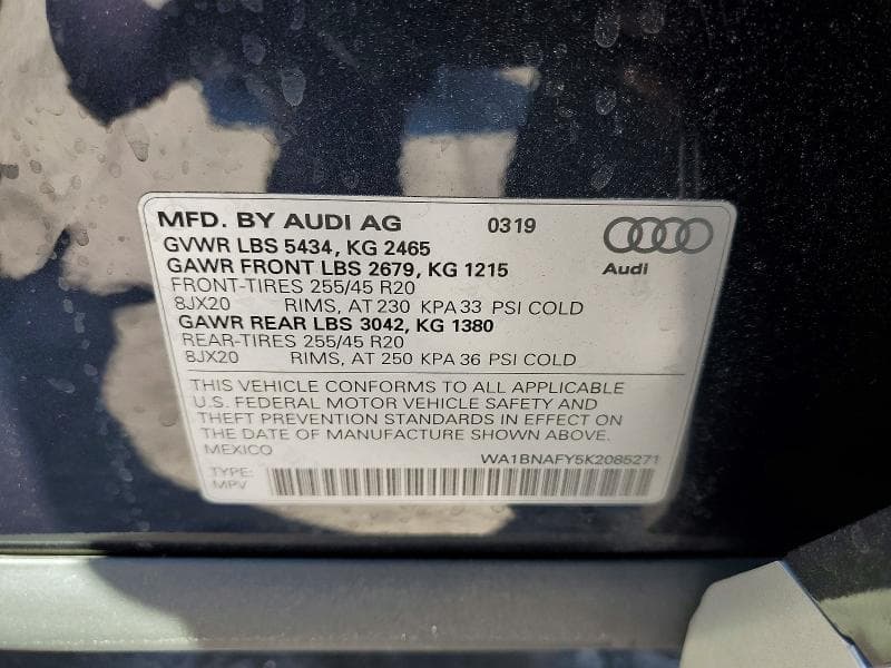2019 AUDI Q5 PREMIUM PLUS 12