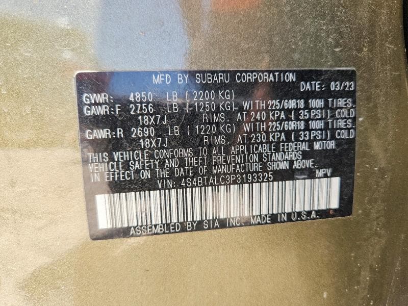 2023 SUBARU OUTBACK ONYX EDITION 13