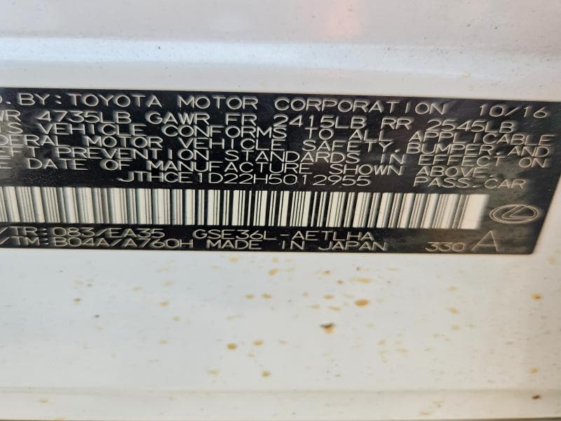 2017 LEXUS IS 350 12