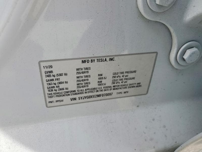 2021 TESLA MODEL Y 12
